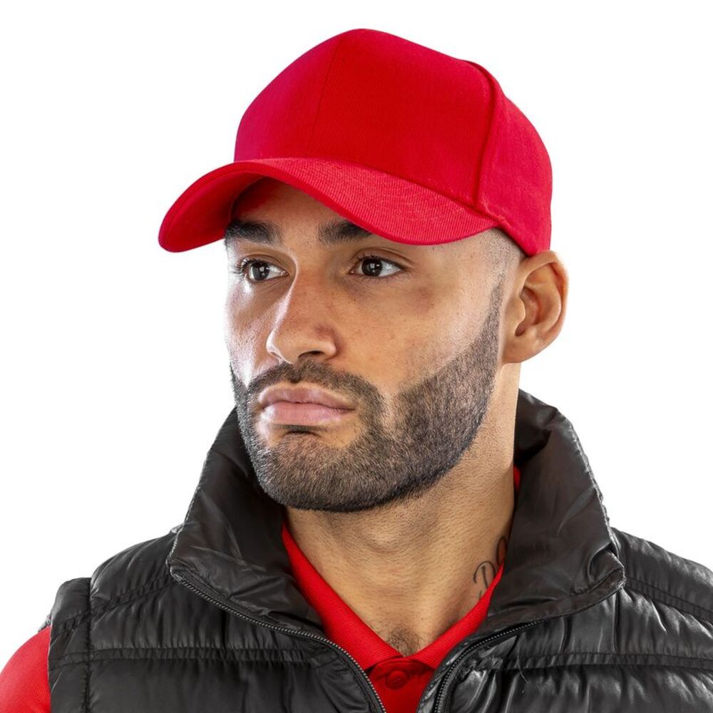 Result Headwear Unisex Adult Pro Style Heavy Drill Cap / Red